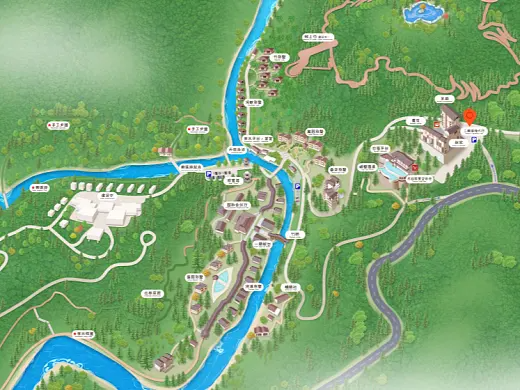 青松乡结合景区手绘地图智慧导览和720全景技术，可以让景区更加“动”起来，为游客提供更加身临其境的导览体验。